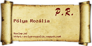 Pólya Rozália névjegykártya